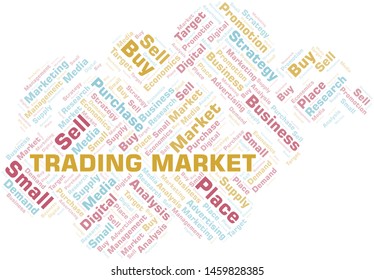 Trading Market word cloud. Vector made with text only