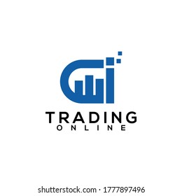 Trading Online Logo Design vector Template