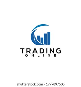 Trading Online Logo Design vector Template