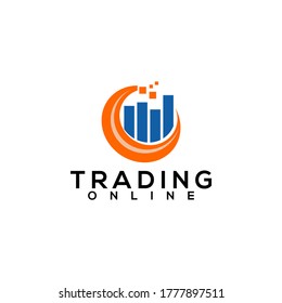 Trading Online Logo Design vector Template