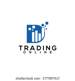 Trading Online Logo Design vector Template
