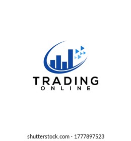Trading Online Logo Design vector Template