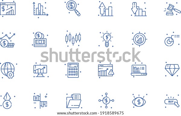 Trading Outline Icon Pack All Elements Stock Vector (royalty Free 