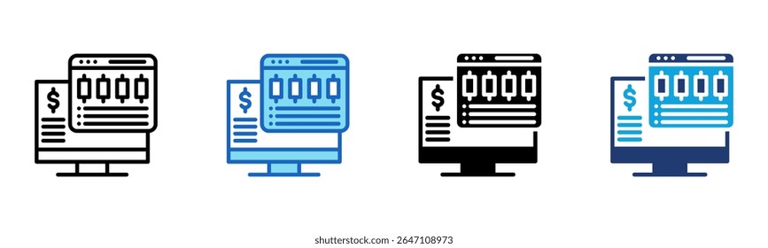 Trading Platform icon Multi Style Vector Illustration