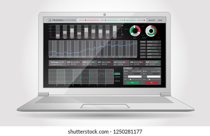 Trading Platform Interface With Infographic Elements
