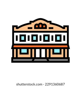 trading post store color icon vector. trading post store sign. isolated symbol illustration