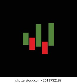 Trading red and green Candlestick pattern in 3d illustration | Green bar | Red bar candlestick 