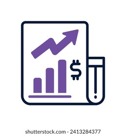 trading report icon. vector dual tone icon for your website, mobile, presentation, and logo design.
