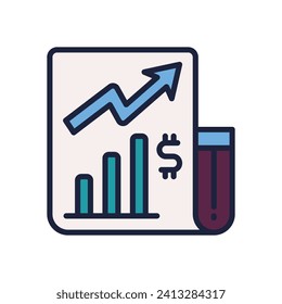 trading report icon. vector filled color icon for your website, mobile, presentation, and logo design.