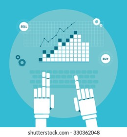 Trading Robot Hands Illustration