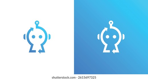 Trading Robot Logo Design Vector