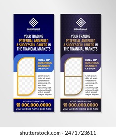 trading roll up business brochure flyer banner design vertical template vector, cover presentation abstract geometric background, modern publication x banner and flag banner, layout in rectangle size.