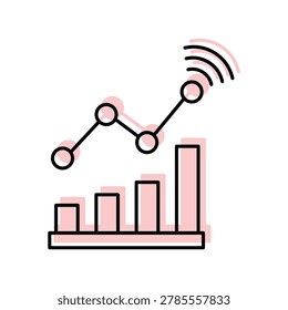 Trading Signal color shadow thinline icon , vector, pixel perfect, illustrator file 