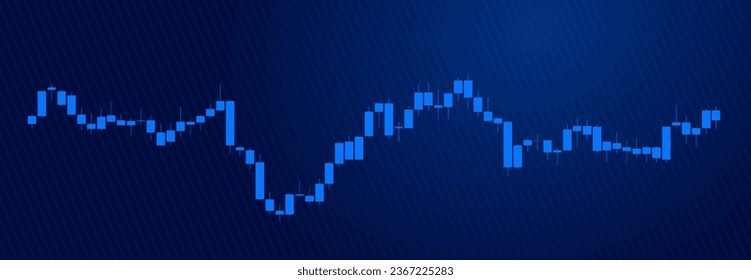 Trading of stock Chart blue technology Background template. trade Chart of forex, cryptocurrency, stock market and Binary option with Candles and indicators. Exchange buy sell in financial market.