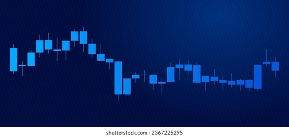 Trading of stock Chart blue technology Background template. trade Chart of forex, cryptocurrency, stock market and Binary option with Candles and indicators. Exchange buy sell in financial market.