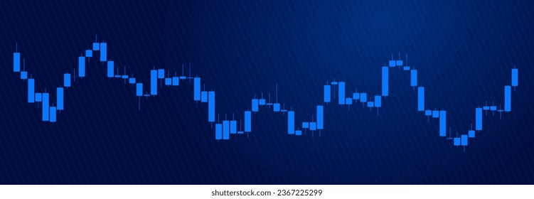 Trading of stock Chart blue technology Background template. trade Chart of forex, cryptocurrency, stock market and Binary option with Candles and indicators. Exchange buy sell in financial market.