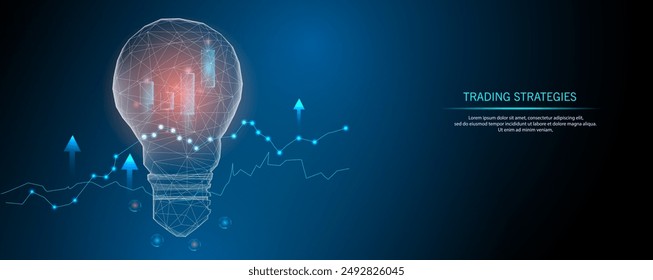 Trading strategy concept. Succes business forex, investing, currency, index, stocks.