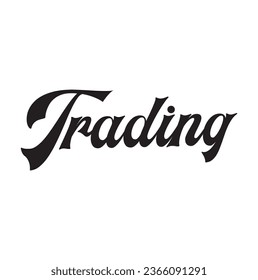 trading text on white background.