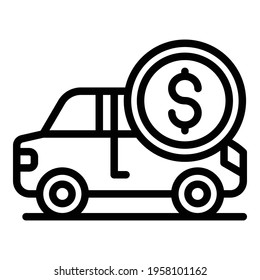 Trading vehicle icon. Outline Trading vehicle vector icon for web design isolated on white background