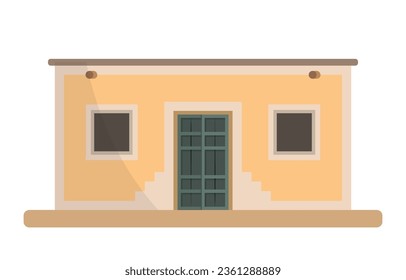 Tradional Mud house of desert areas flat vector illustration