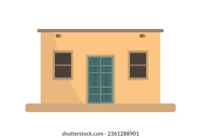 Tradional Mud house of desert areas flat vector illustration