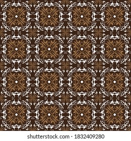 Tradisional batik with elegant motif and smooth brown color concept.