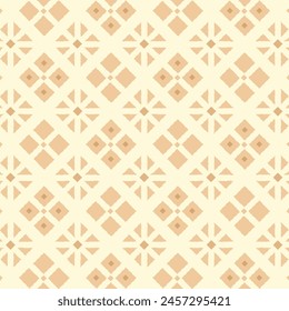 Traditioanl endless beige pattern of geometric floral tiles in beige color. Repeat neutral rhombus mosaic in mediterranean style.