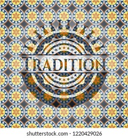 Tradition arabesque emblem. arabic decoration.