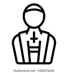 Tradition chaplain icon outline vector. Priest people. Catholic fasting belief