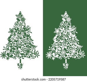 Tradition Christmas tree isolated graphic