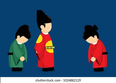 Tradition culture of Korea vector cartoon design.