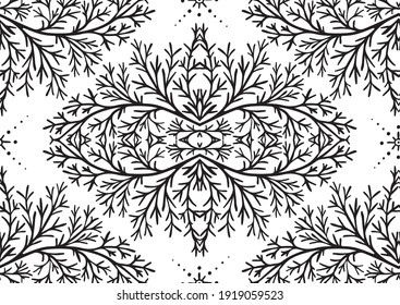 Tradition Blumen nahtlose Muster, Damast Vintage-Ornament. Königlich viktorianische Tapete, luxuriöse Textilien. Vektorgrafik.