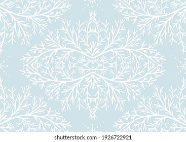 Patrón floral sin costuras, adorno vintage adamascado. Papel de pared floreciente victoriano real, textil de lujo. Emisión de bordado. Ilustración vectorial.
