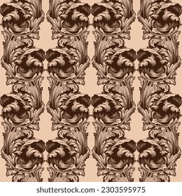 Tradition floral seamless pattern, damask vintage ornament. Royal victorian flourish wallpaper, luxury textile. Damascus style pattern for wallpapers, textile, packaging, design of luxury products