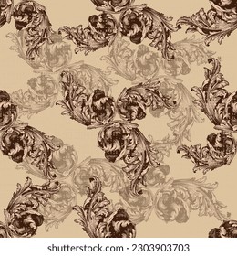 Tradition floral seamless pattern, damask vintage ornament. Royal victorian flourish wallpaper, luxury textile. Damascus style pattern for wallpapers, textile, packaging, design of luxury products