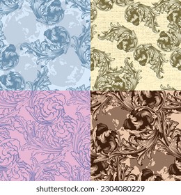 Tradition floral seamless pattern, damask vintage ornament. Royal victorian flourish wallpaper, luxury textile. Damascus style pattern for wallpapers, textile, packaging, design of luxury products