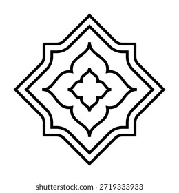 Símbolo de icono de contorno de estilo moderno minimalista de patrón geométrico tradicional