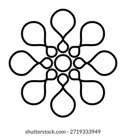 Símbolo geométrico del icono de la forma de la tradición para el Vector del diseño del contorno de la decoración