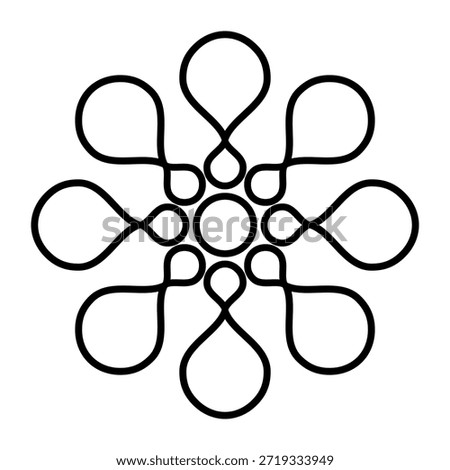 tradition geometric shape icon symbol for decoration outline design vector