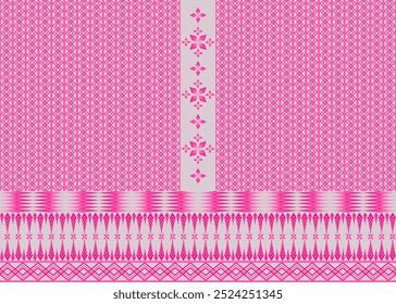 Tradition geometric. Tribal ethnic . Aztec seamless pattern. Design for fabric, curtain,  carpet, wallpaper, cloth, wrapping, decorative illustration. vector. pink