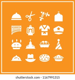 tradition icon. 16 tradition vector set. lantern, swords, egg and dinner icons for web and design about tradition theme