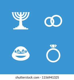 Tradition icon. collection of 4 tradition filled icons such as ninja, engagement rings, menorah. editable tradition icons for web and mobile.
