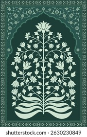 
Tradition mughal motif. Mughal hand drawn flower, Mughal wall paintings. Mughal decorative ornamental floral
