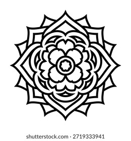 tradição oriental religioso flor padrão ícone símbolo contorno