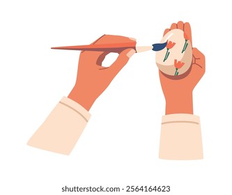 Tradition of painting egg vector illustration