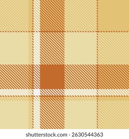 Tradition seamless vector plaid, geometry check textile tartan. Official background pattern fabric texture in light and amber colors palette.