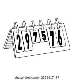 tradition tennis scoreboard with numbers for games and sets scoring and features a fold out design