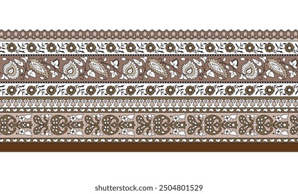 Tradition Textile Border, Digital Textile Decor motifs Digital Print Border, Women Cloth Ornament Abstract Border