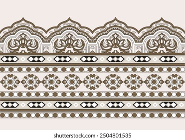 Tradition Textile Border, Digital Textile Decor motifs Digital Print Border, Women Cloth Ornament Abstract Border