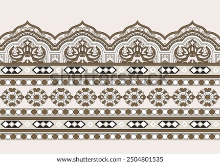 Tradition Textile Border, Digital Textile Decor motifs Digital Print Border, Women Cloth Ornament Abstract Border